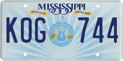 MS license plate KOG744