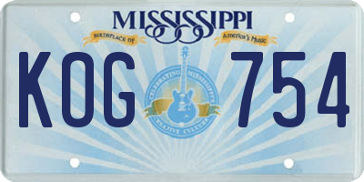 MS license plate KOG754