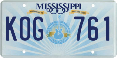 MS license plate KOG761