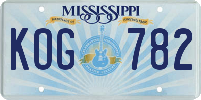 MS license plate KOG782