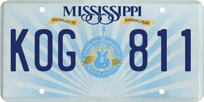 MS license plate KOG811