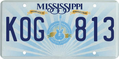 MS license plate KOG813