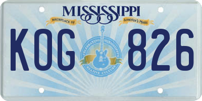 MS license plate KOG826