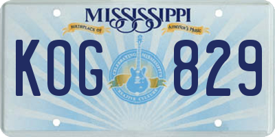 MS license plate KOG829