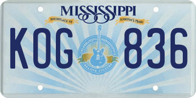 MS license plate KOG836