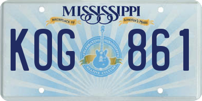 MS license plate KOG861