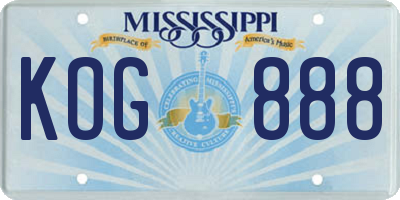 MS license plate KOG888