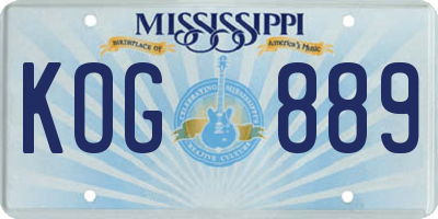 MS license plate KOG889