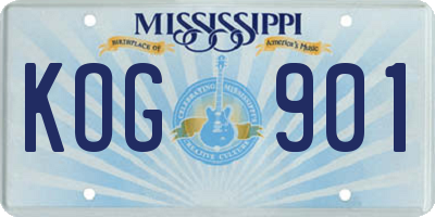 MS license plate KOG901