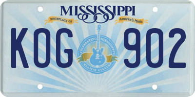MS license plate KOG902