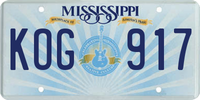 MS license plate KOG917