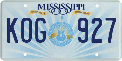 MS license plate KOG927