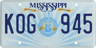 MS license plate KOG945