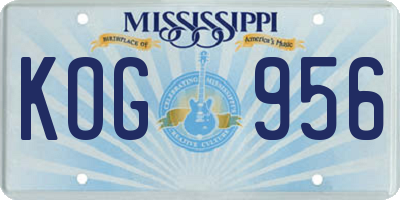 MS license plate KOG956