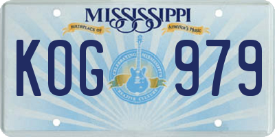 MS license plate KOG979