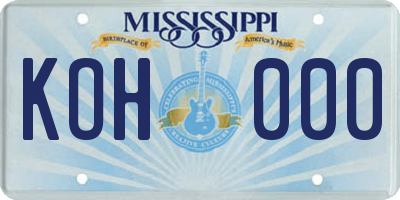 MS license plate KOH000