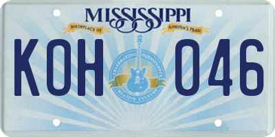 MS license plate KOH046