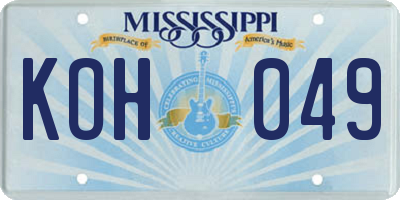 MS license plate KOH049
