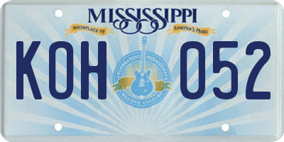 MS license plate KOH052