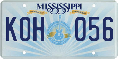 MS license plate KOH056
