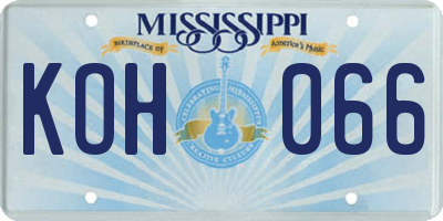 MS license plate KOH066