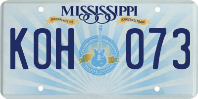 MS license plate KOH073