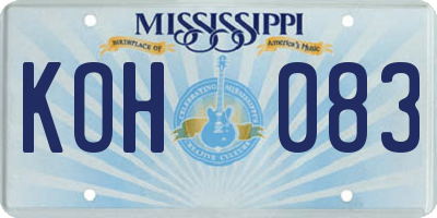 MS license plate KOH083