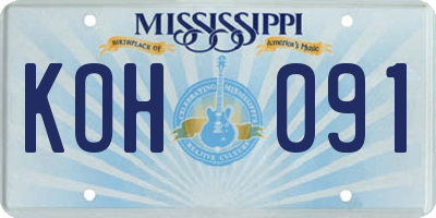 MS license plate KOH091