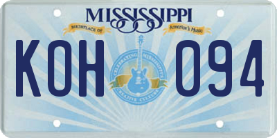 MS license plate KOH094