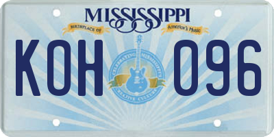 MS license plate KOH096