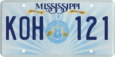 MS license plate KOH121