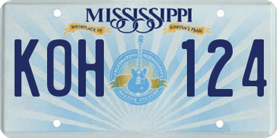 MS license plate KOH124