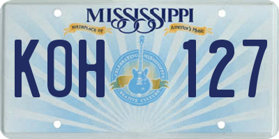 MS license plate KOH127