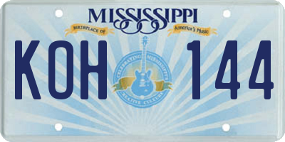 MS license plate KOH144