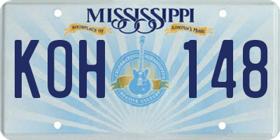MS license plate KOH148