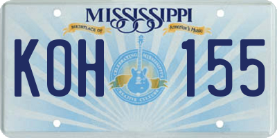 MS license plate KOH155