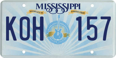 MS license plate KOH157
