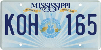 MS license plate KOH165