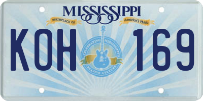 MS license plate KOH169