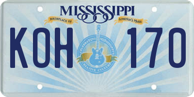 MS license plate KOH170