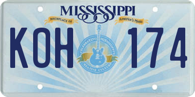 MS license plate KOH174