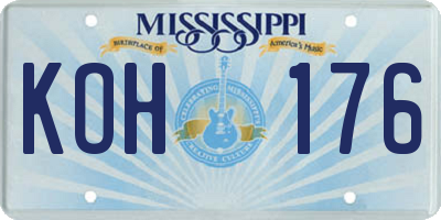 MS license plate KOH176