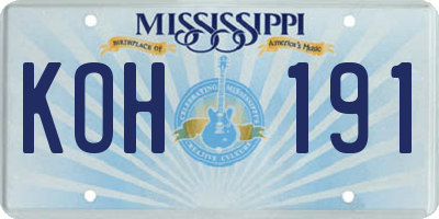 MS license plate KOH191