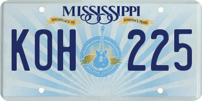 MS license plate KOH225