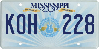 MS license plate KOH228