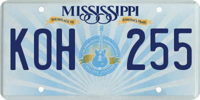 MS license plate KOH255