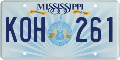 MS license plate KOH261