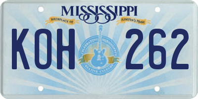 MS license plate KOH262