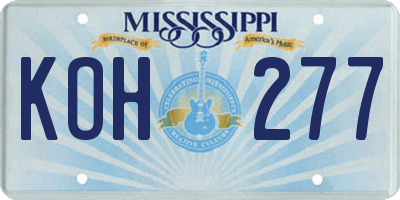MS license plate KOH277