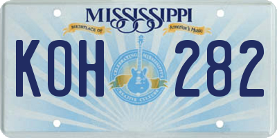 MS license plate KOH282